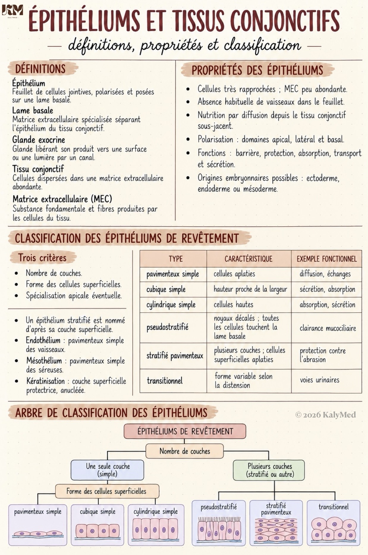 Première page — Épithéliums et tissus conjonctifs